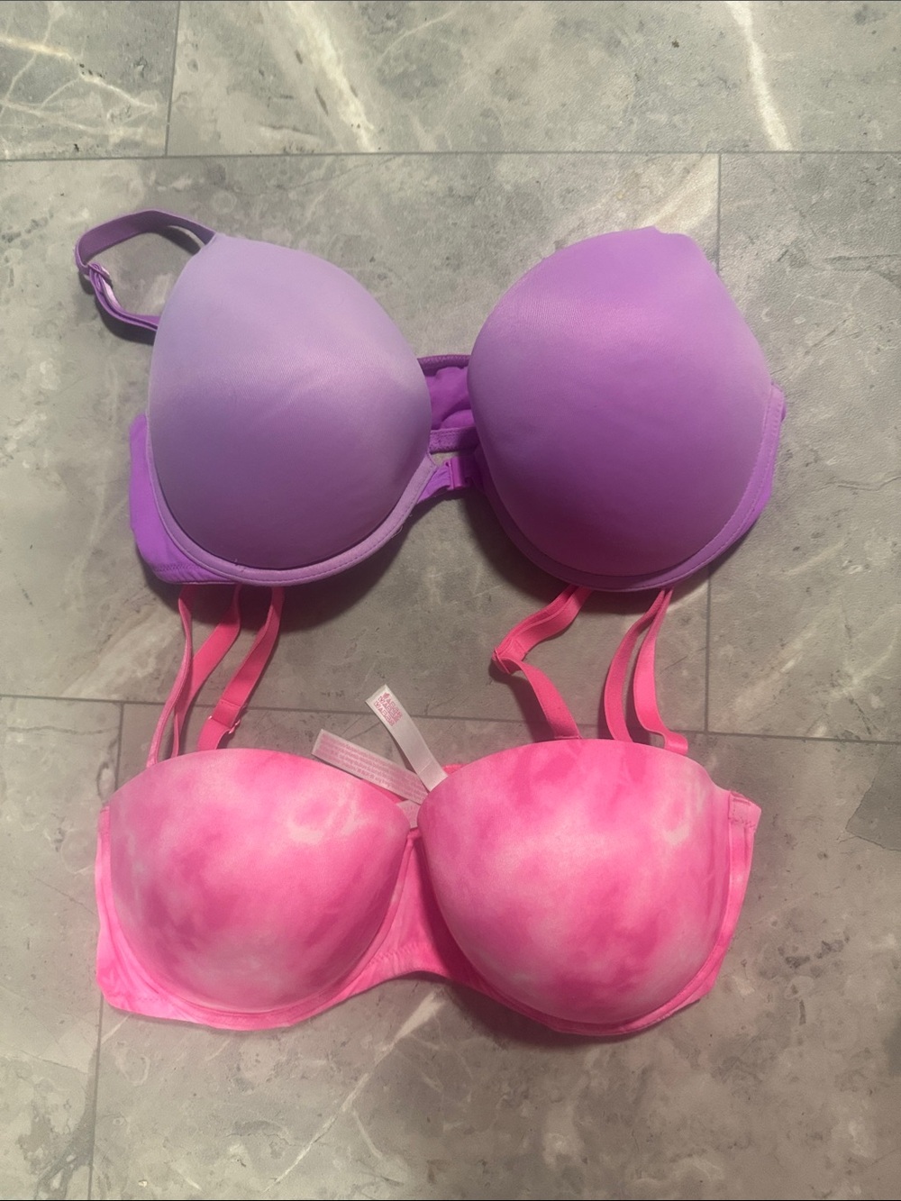 PINK Victoria's Secret Purple and Pink Ombre Push-Up Bras